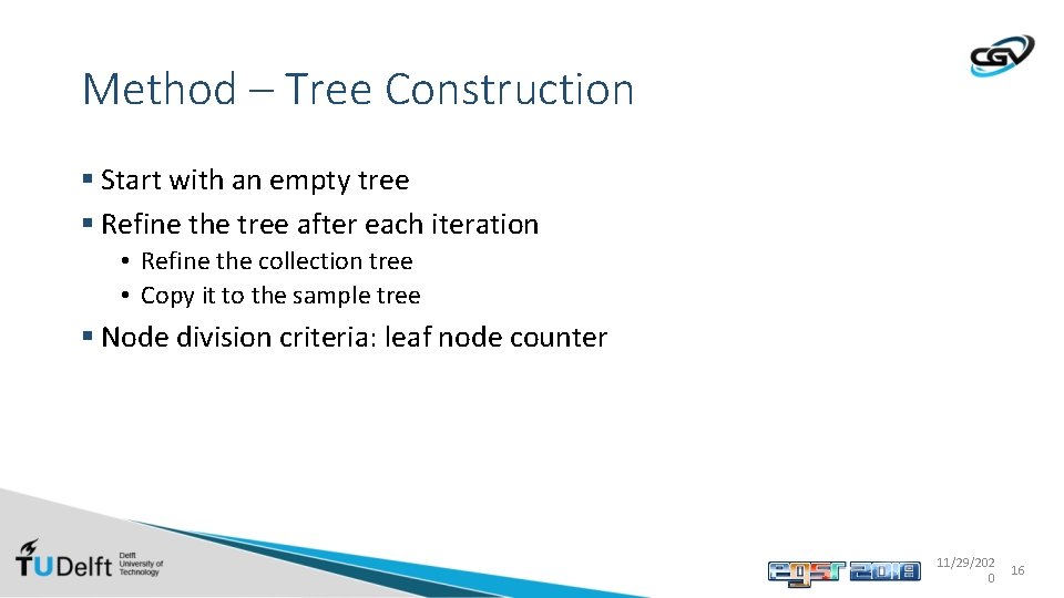 Method – Tree Construction § Start with an empty tree § Refine the tree