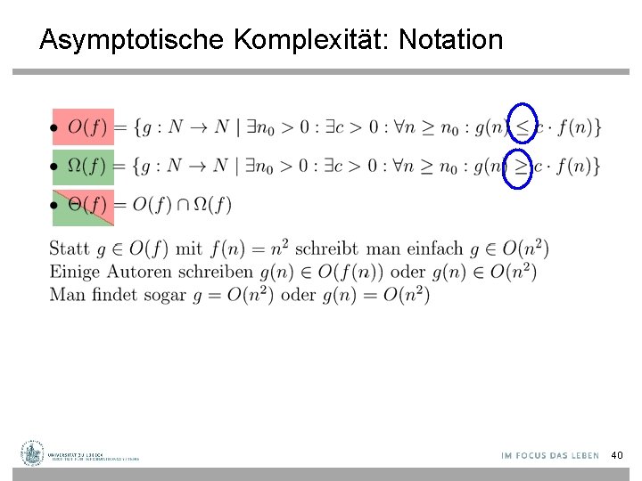 Asymptotische Komplexität: Notation 40 