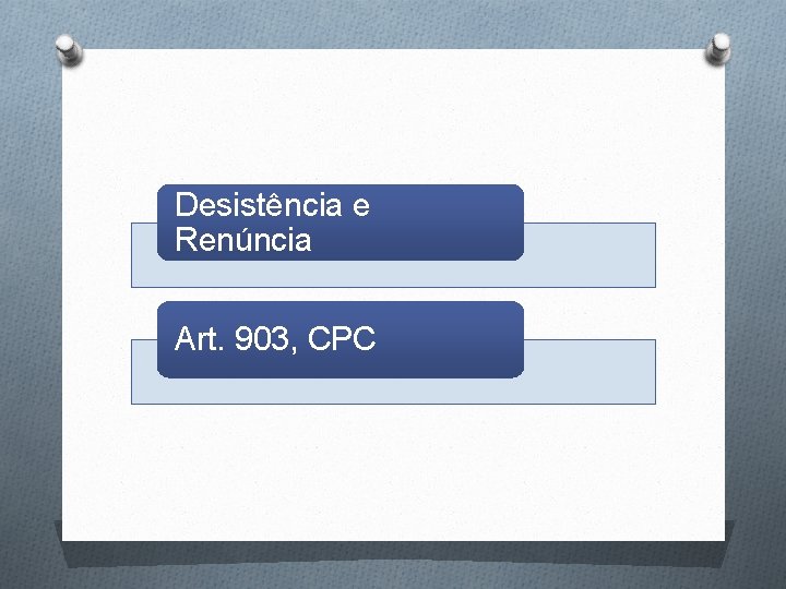 Desistência e Renúncia Art. 903, CPC 