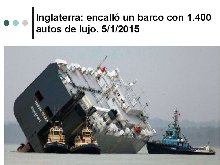 Inglaterra: encalló un barco con 1. 400 autos de lujo. 5/1/2015 Inglaterra: encalló un barco con 1. 400 autos de lujo. 5/1/2015