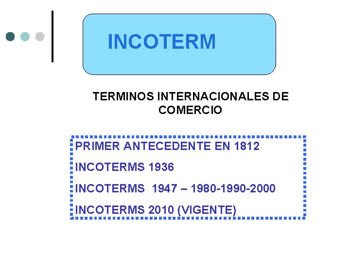 INCOTERMINOS INTERNACIONALES DE COMERCIO PRIMER ANTECEDENTE EN 1812 INCOTERMS 1936 INCOTERMS 1947 – INCOTERMINOS INTERNACIONALES DE COMERCIO PRIMER ANTECEDENTE EN 1812 INCOTERMS 1936 INCOTERMS 1947 –
