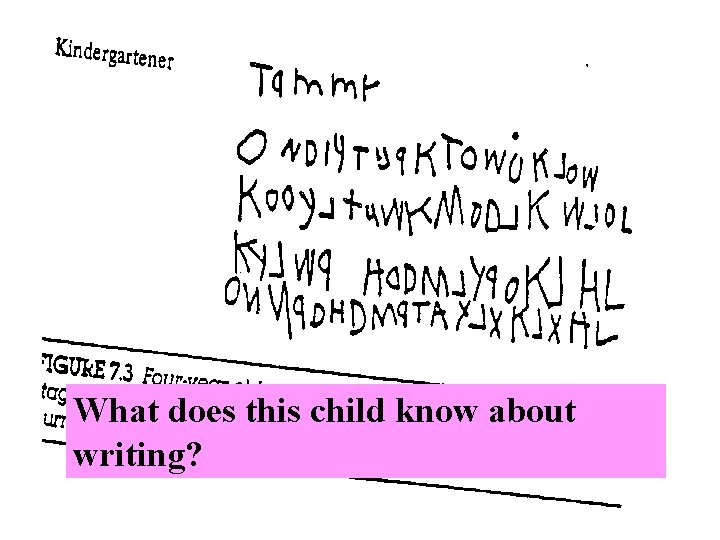 What does this child know about writing? 