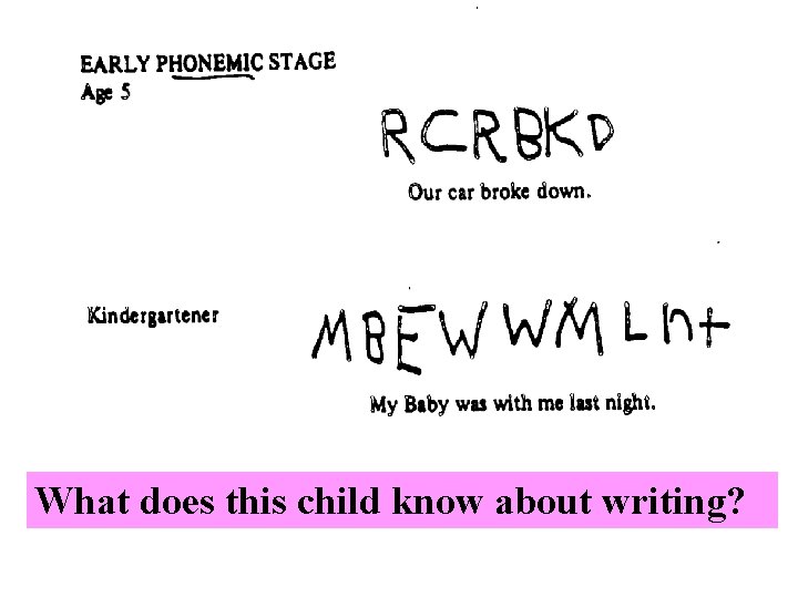 What does this child know about writing? 