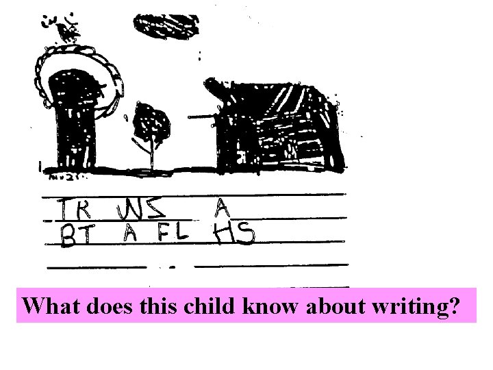 What does this child know about writing? 