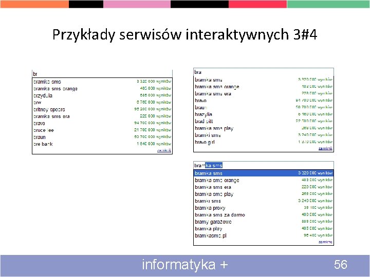 Przykłady serwisów interaktywnych 3#4 informatyka + 56 