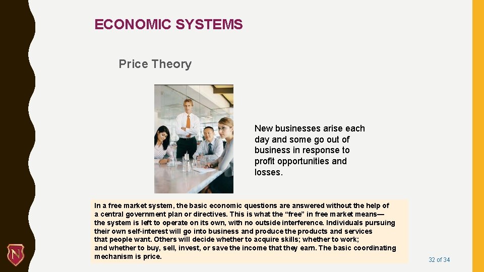 ECONOMIC SYSTEMS Price Theory New businesses arise each day and some go out of