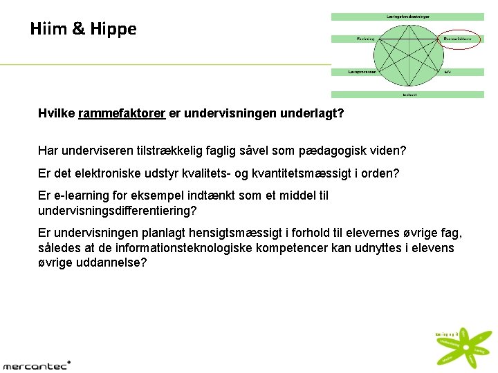 Hiim & Hippe Hvilke rammefaktorer er undervisningen underlagt? Har underviseren tilstrækkelig faglig såvel som