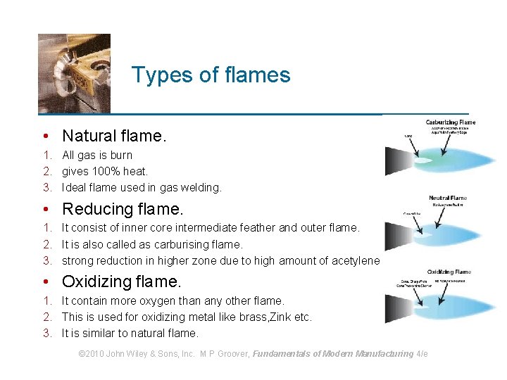 Types of flames • Natural flame. 1. All gas is burn 2. gives 100%