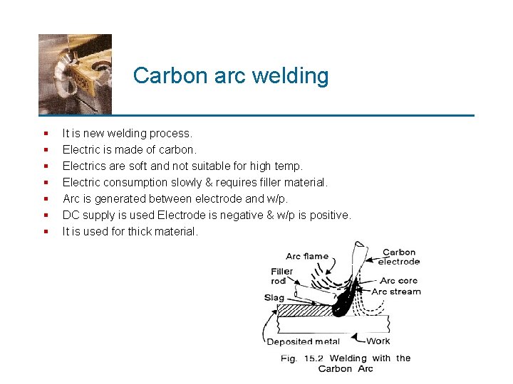 Carbon arc welding § § § § It is new welding process. Electric is