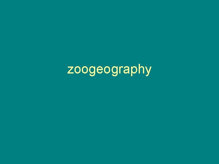 zoogeography 