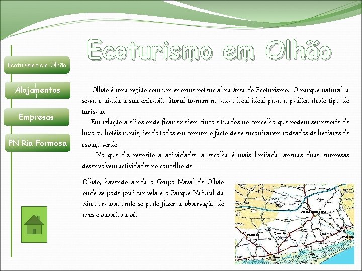 Ecoturismo em Olhão Alojamentos Empresas PN Ria Formosa Ecoturismo em Olhão é uma região