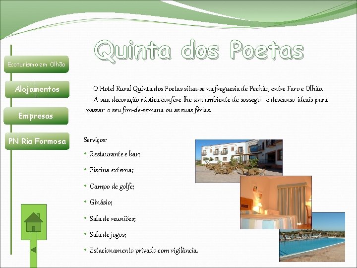 Ecoturismo em Olhão Alojamentos Empresas PN Ria Formosa Quinta dos Poetas O Hotel Rural