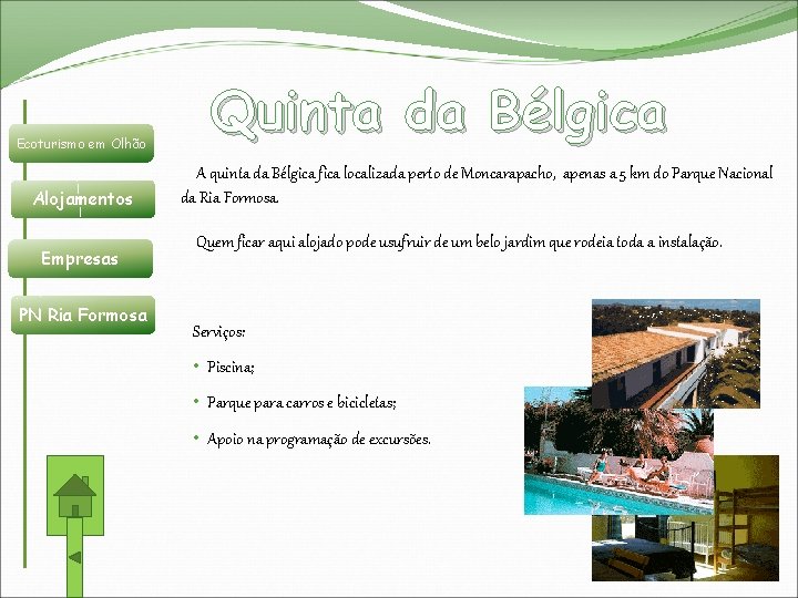 Quinta da Bélgica Ecoturismo em Olhão Alojamentos Empresas PN Ria Formosa A quinta da