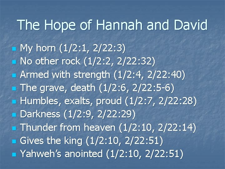 The Hope of Hannah and David n n n n n My horn (1/2: