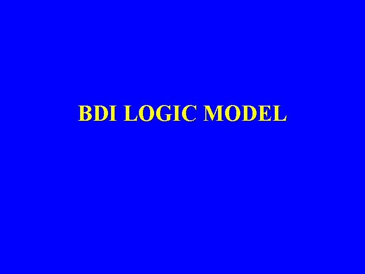 BDI LOGIC MODEL 