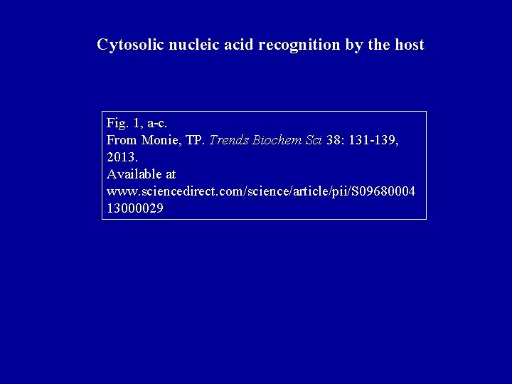 Cytosolic nucleic acid recognition by the host Fig. 1, a-c. From Monie, TP. Trends
