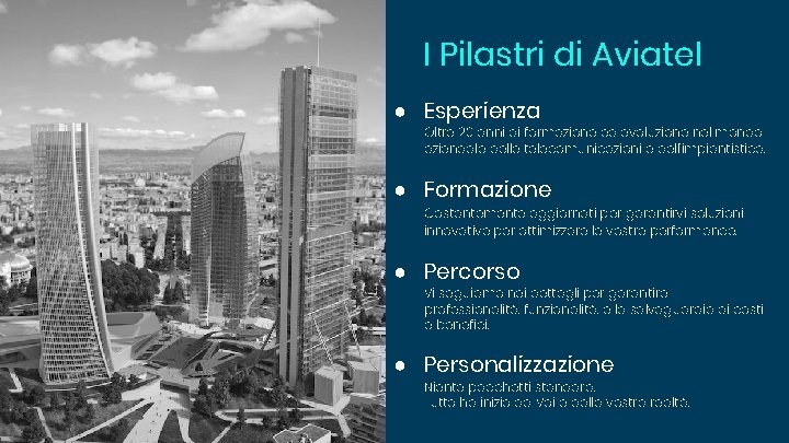 I Pilastri di Aviatel ● Esperienza Oltre 20 anni di formazione ed evoluzione nel