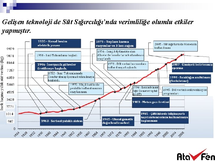 Gelişen teknoloji de Süt Sığırcılığı’nda verimliliğe olumlu etkiler yapmıştır. 