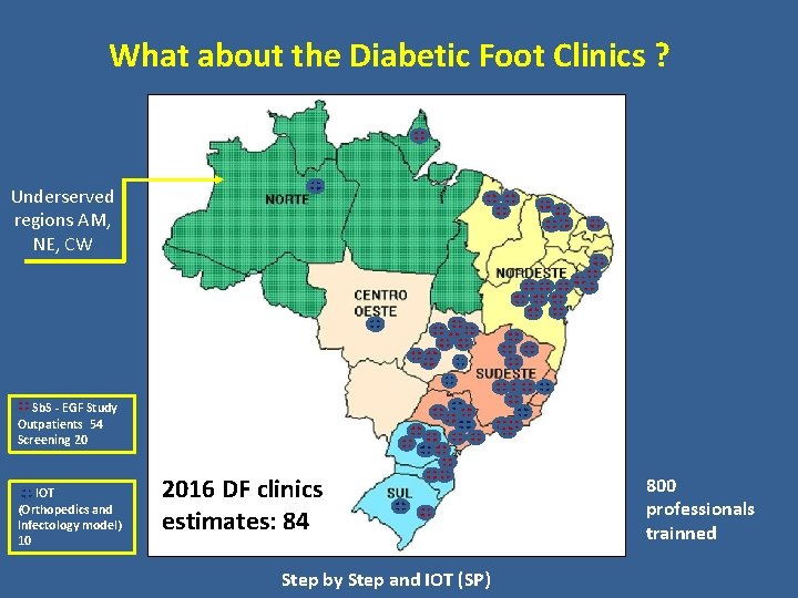 What about the Diabetic Foot Clinics ? Underserved regions AM, NE, CW Sb. S