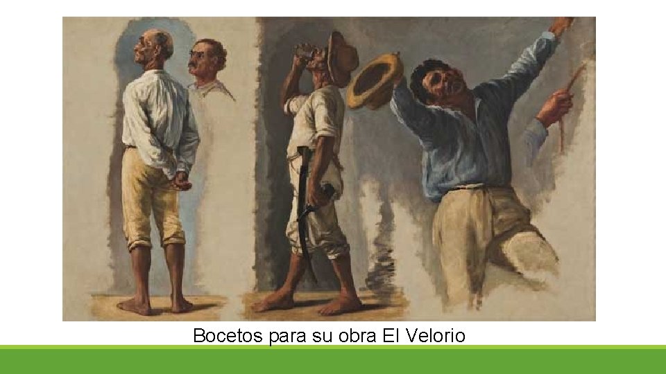 Bocetos para su obra El Velorio 