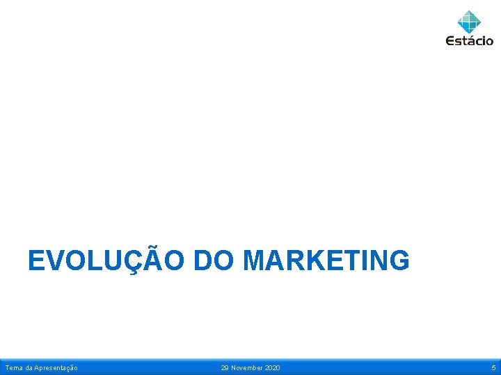 EVOLUÇÃO DO MARKETING Tema da Apresentação 29 November 2020 5 