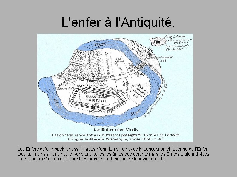 L'enfer à l'Antiquité. Les Enfers qu'on appelait aussi l'Hadès n'ont rien à voir avec