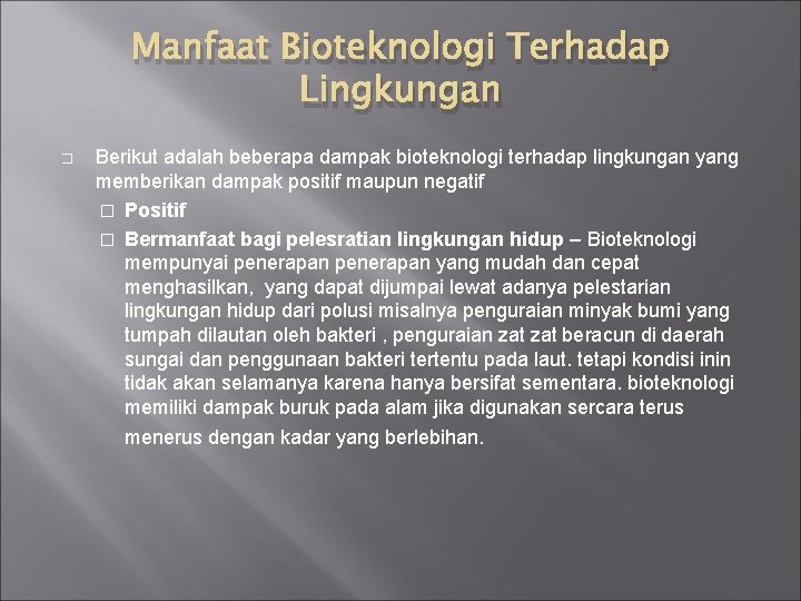 Bioteknologi Pengolahan Limbah Pertemuan 2 Bioteknologi Pengolahan Limbah