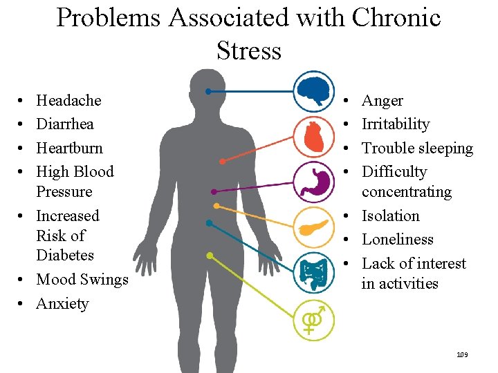 Problems Associated with Chronic Stress • • Headache Diarrhea Heartburn High Blood Pressure •