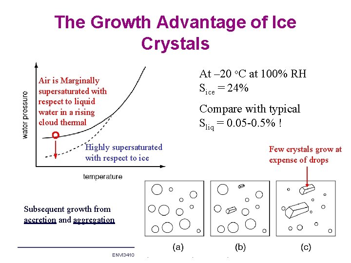 The Growth Advantage of Ice Crystals At – 20 o. C at 100% RH