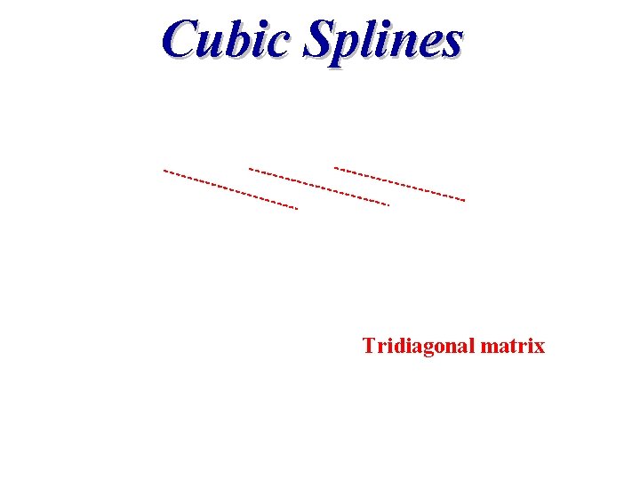 Cubic Splines Tridiagonal matrix 