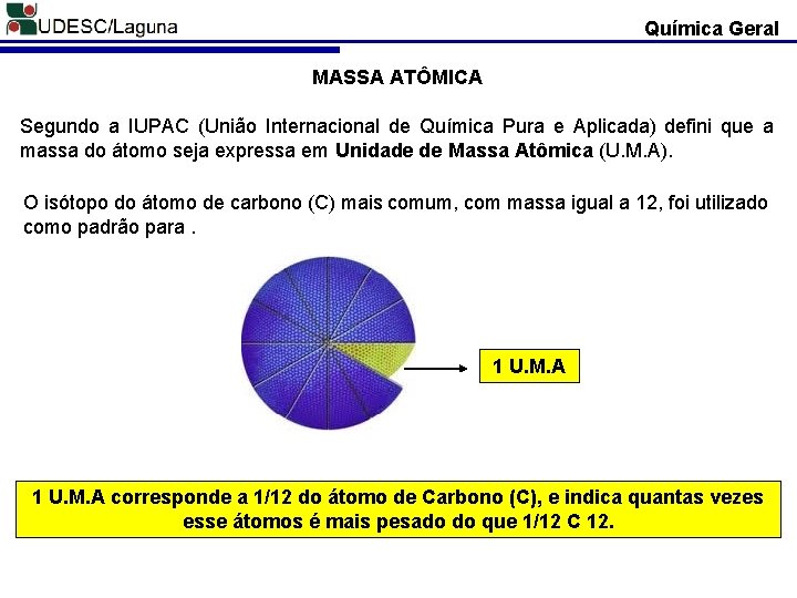 Química Geral MASSA ATÔMICA Segundo a IUPAC (União Internacional de Química Pura e Aplicada)