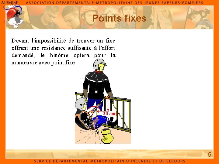 Points fixes Devant l'impossibilité de trouver un fixe offrant une résistance suffisante à l'effort