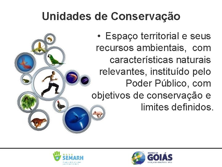 Unidades de Conservação • Espaço territorial e seus recursos ambientais, com características naturais relevantes,