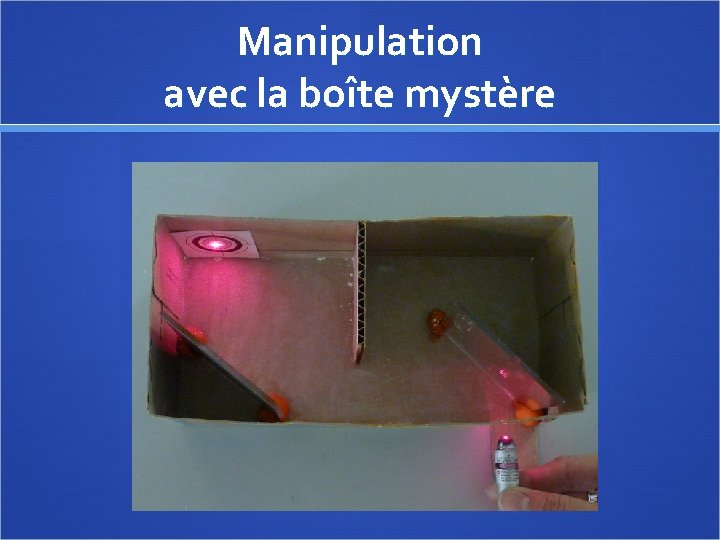 Manipulation avec la boîte mystère 