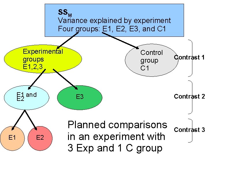 SSM Variance explained by experiment Four groups: E 1, E 2, E 3, and