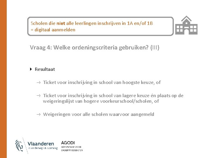 Scholen die niet alle leerlingen inschrijven in 1 A en/of 1 B = digitaal