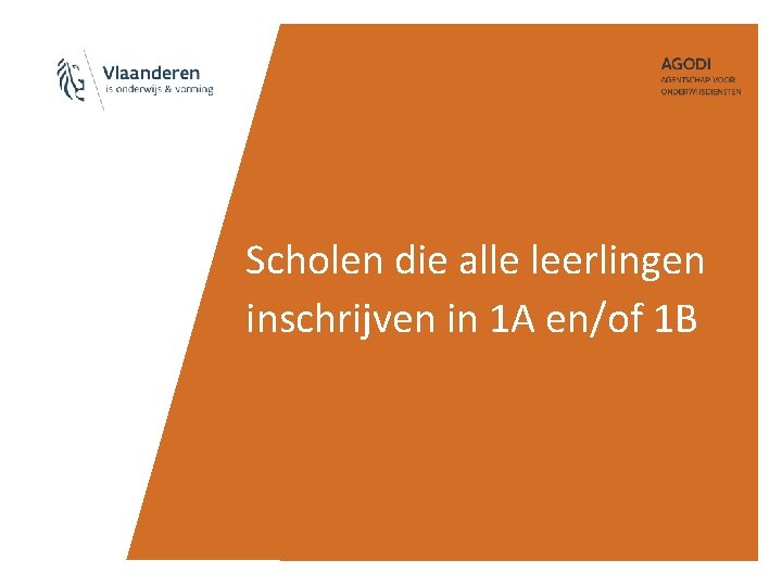 Scholen die alle leerlingen inschrijven in 1 A en/of 1 B 