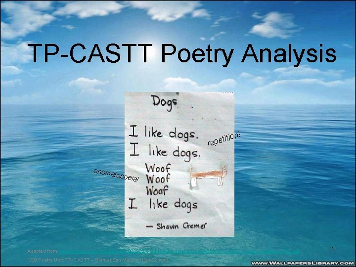 TP-CASTT Poetry Analysis n! titio e p e r onom atopo eia! Adapted from: