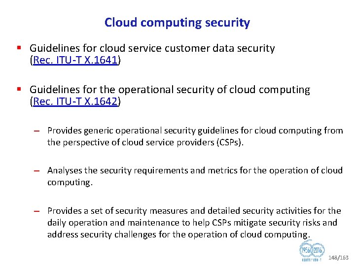 Cloud computing security § Guidelines for cloud service customer data security (Rec. ITU T