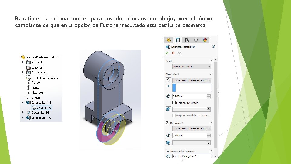 Repetimos la misma acción para los dos círculos de abajo, con el único cambiante