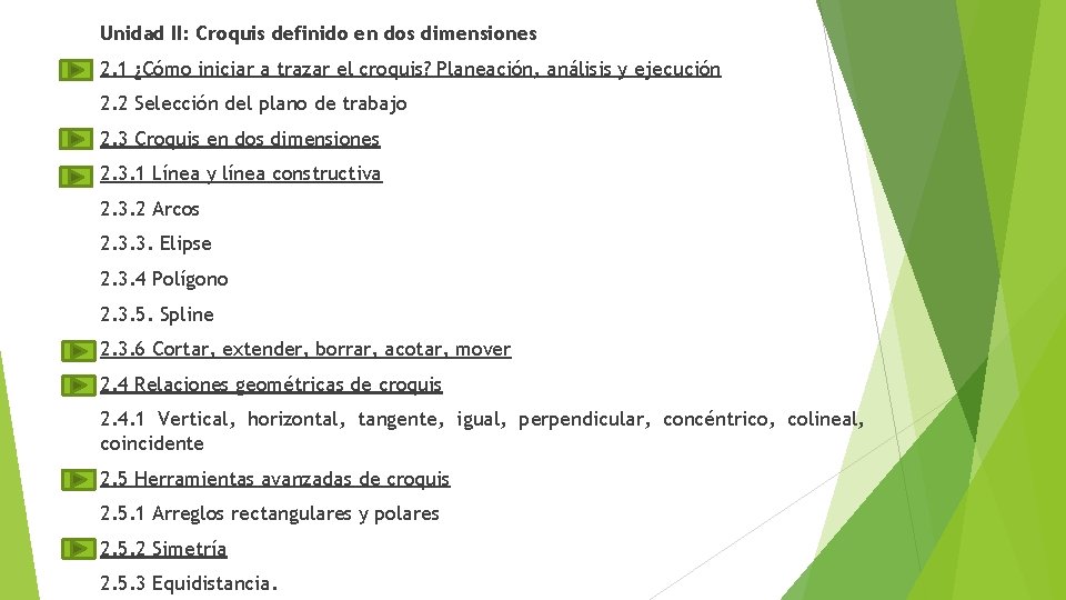 Unidad II: Croquis definido en dos dimensiones 2. 1 ¿Cómo iniciar a trazar el