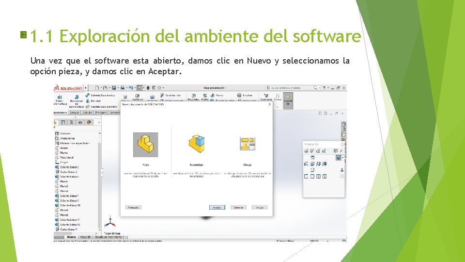 1. 1 Exploración del ambiente del software Una vez que el software esta abierto,