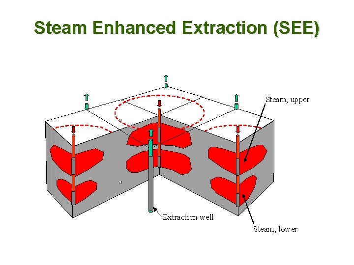Steam Enhanced Extraction (SEE) Steam, upper Extraction well Steam, lower 