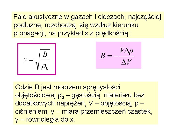 Fale akustyczne w gazach i cieczach, najczęściej podłużne, rozchodzą się wzdłuż kierunku propagacji, na