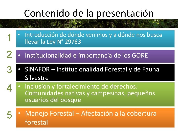 Contenido de la presentación 1 • Introducción de dónde venimos y a dónde nos