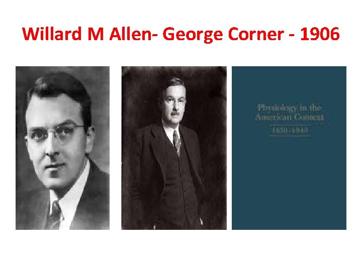 Willard M Allen- George Corner - 1906 