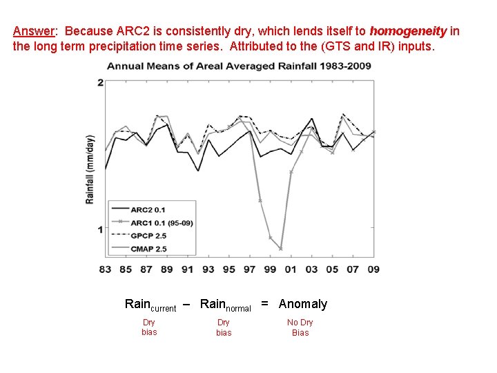 Answer: Because ARC 2 is consistently dry, which lends itself to homogeneity in the Answer: Because ARC 2 is consistently dry, which lends itself to homogeneity in the