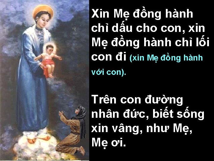 Xin Mẹ đồng hành chỉ dấu cho con, xin Mẹ đồng hành chỉ lối