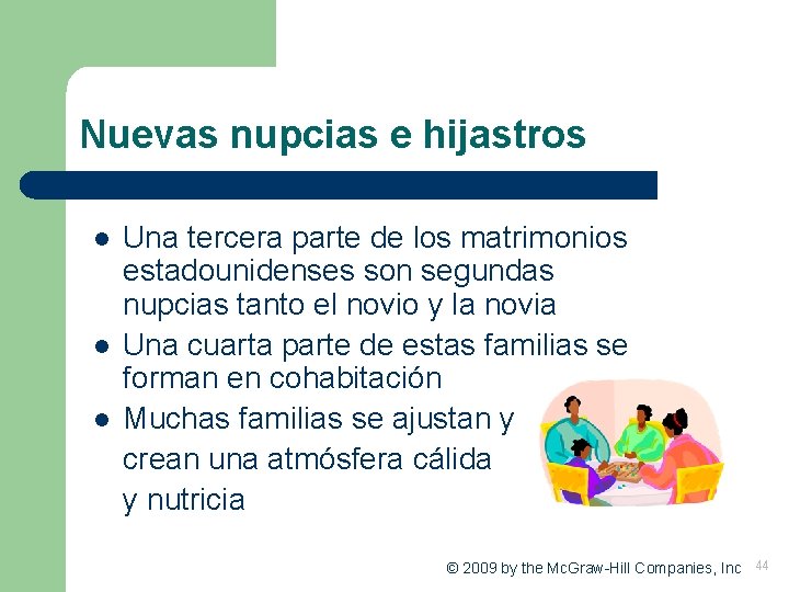 Nuevas nupcias e hijastros l l l Una tercera parte de los matrimonios estadounidenses