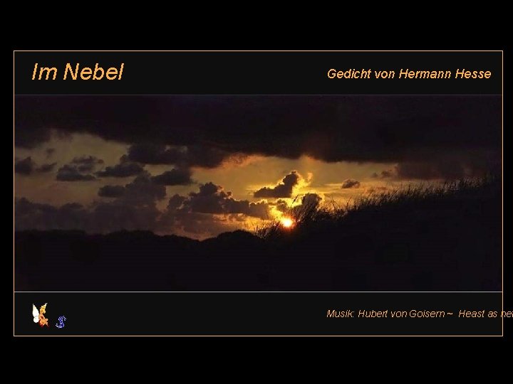 Im Nebel Gedicht von Hermann Hesse Musik Hubert